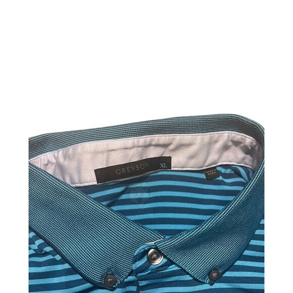 Greyson Manistee? Button Down Men's Golf Polo Shirt Striped Size XL Performance - Picture 4 of 7